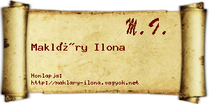 Makláry Ilona névjegykártya